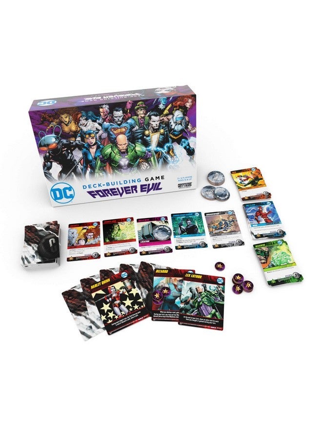 كريبتوزوك إنترتينمنت DC Deck-Building Game: Forever Evil - من ™الجيد أن تكون سيئا - العب بشخصية أشرار DC Universe Harley Quinn و Deathstroke و Black Adam - من 2 إلى 5 لاعبين - الأعمار 15+ - Image 2