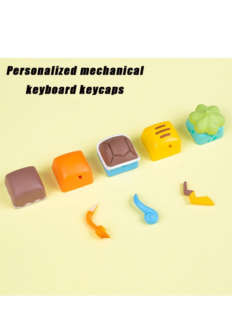 Furtey - 6 Pieces Custom Keycaps - Mechanical keyboard personalized keycaps- Pokemon keycaps - Suitable for cross axis, MX axis mechanical keyboard etc - Image 1