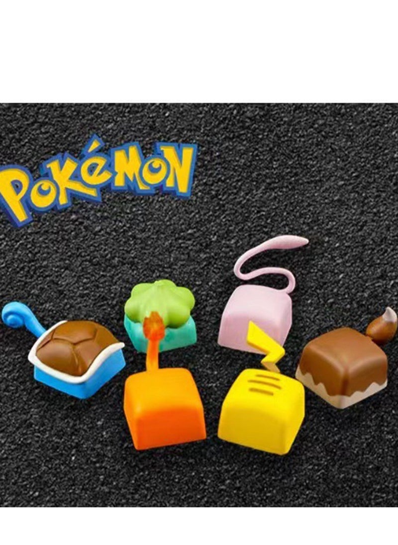 Furtey - 6 Pieces Custom Keycaps - Mechanical keyboard personalized keycaps- Pokemon keycaps - Suitable for cross axis, MX axis mechanical keyboard etc - Image 1