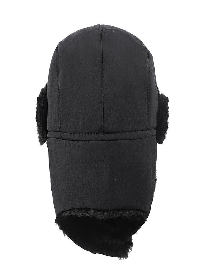 PURFUN Men Women Warm Ski Cap with Mask, Winter Thicken Cozy Faux Fur Liner Full Hood Earflap Hat Visor Baseball Cap Windproof Thermal Running Cycling Camping Hunting Trapper Hat Balaclava Black - Image 4