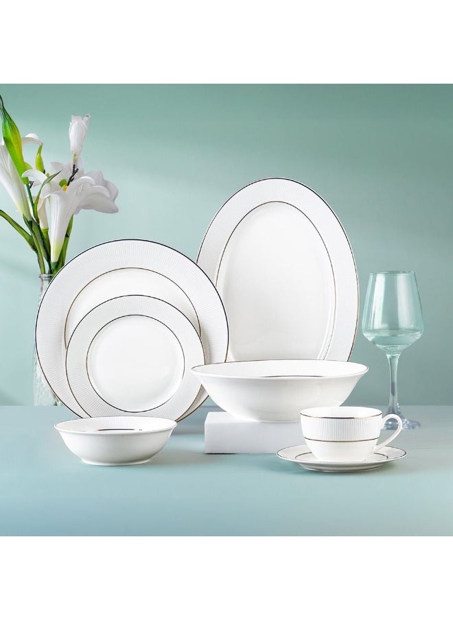 DANUBE HOME - Tranquil 44 Piece New Bone China Dinner Set Elegant Dinnerware for 8 Stylish Plates Bowls Cups and Serveware Perfect for Formal Dining Home Entertaining & Gifting - Image 1