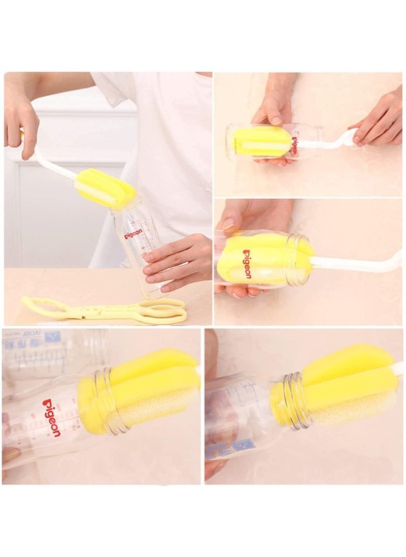 BreeJooy - 5pcs/set multifunctional sponge cleaning tool,cup bottle straw brush, baby feeding brush random color. - Image 1