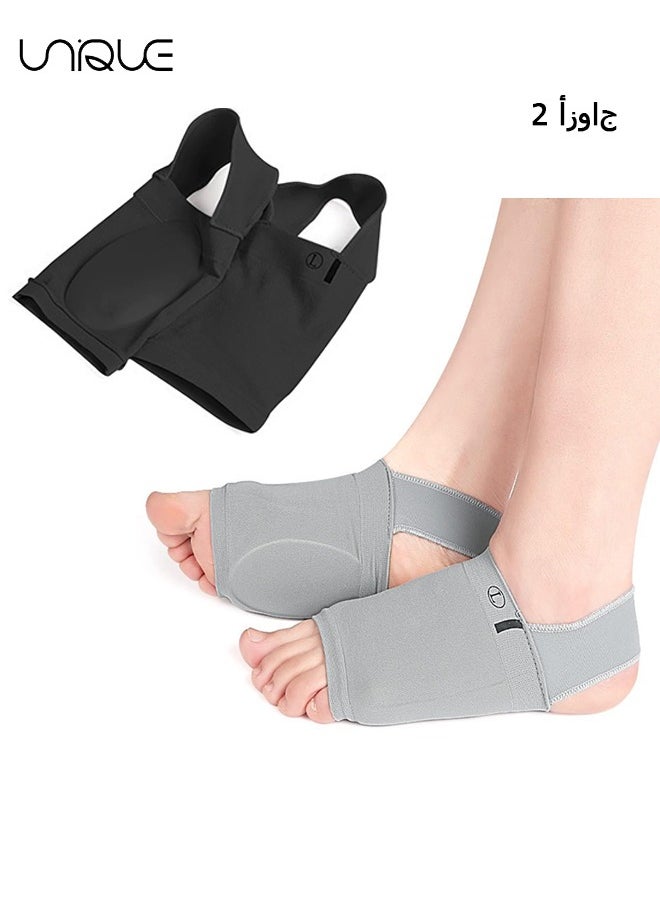 Unique 2Pcs Arch Support Sleeves, Arch Support with Non-Slip strap for Women&Men,Plantar Fasciitis Sleeves with Built-In Gel Pads, Foot Pain Relief Cushions for Fallen Arches, Achy Feet,Swelling,Flat  - Image 1