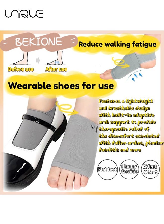 Unique 2Pcs Arch Support Sleeves, Arch Support with Non-Slip strap for Women&Men,Plantar Fasciitis Sleeves with Built-In Gel Pads, Foot Pain Relief Cushions for Fallen Arches, Achy Feet,Swelling,Flat  - Image 5