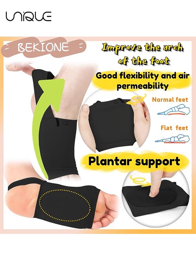 Unique 2Pcs Arch Support Sleeves, Arch Support with Non-Slip strap for Women&Men,Plantar Fasciitis Sleeves with Built-In Gel Pads, Foot Pain Relief Cushions for Fallen Arches, Achy Feet,Swelling,Flat  - Image 4