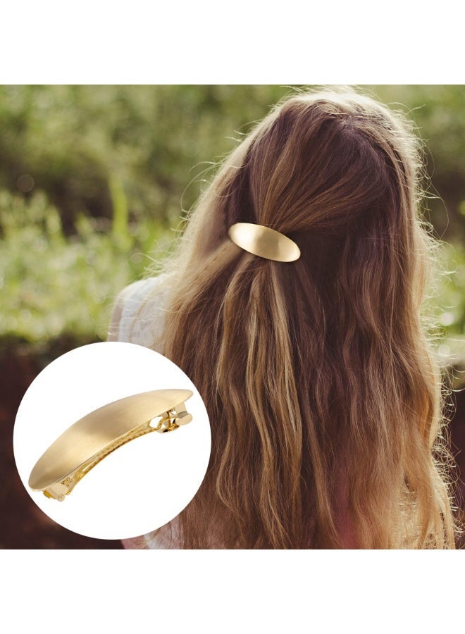 قطعتان من مشابك الشعر البيضاوية، مشبك شعر معدني كبير، إكسسوارات شعر فرنسية عتيقة لحفلات الزفاف والمناسبات الرسمية للنساء ذوات الشعر الكثيف والخفيف والطويل والقصير والمجعد والمستقيم - ذهبي وفضي - Image 5