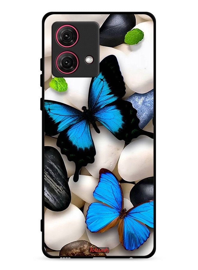 Tolwak Motorola Moto G84 5G Protective Case Cover Butterflies On Stones  - Image 1