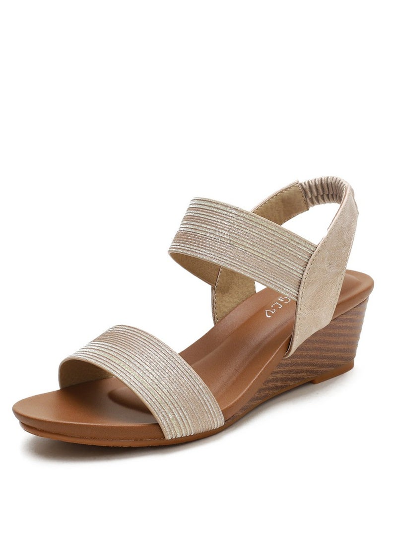 SIKETU New Summer Sandals for Women with One Belt Roman Shoes, Fairy Large Slope Heel Fashion Women's Sandals  - Image 1