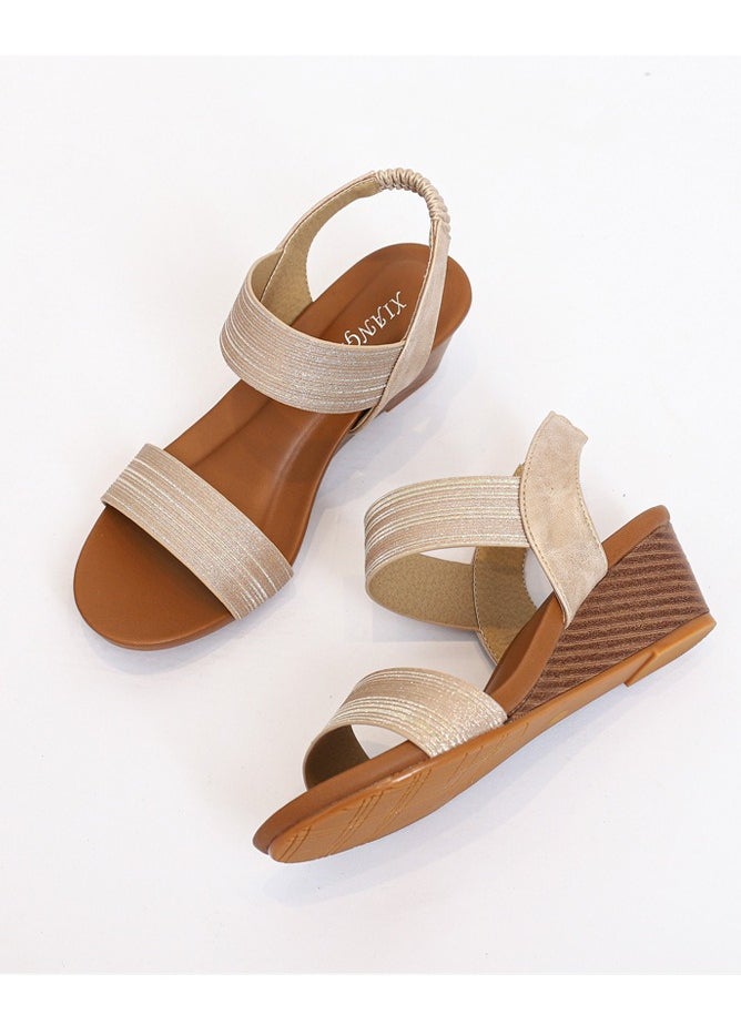 SIKETU New Summer Sandals for Women with One Belt Roman Shoes, Fairy Large Slope Heel Fashion Women's Sandals  - Image 2