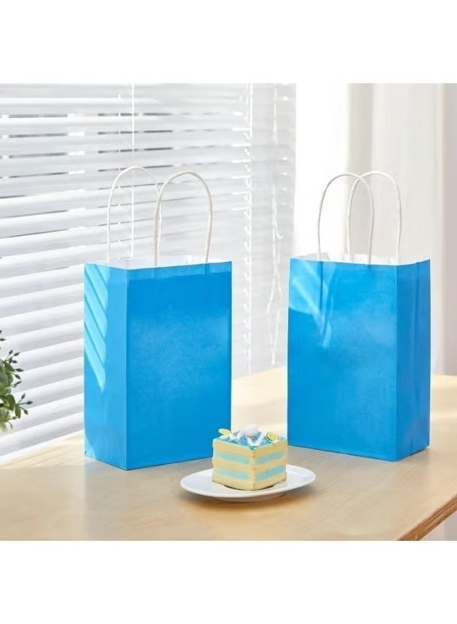 Trendiva Premium Sky Blue Kraft Paper Gift Bags (Pack of 12) - Eco-Friendly Reusable Shopping Bags with Reinforced Twisted Handles for Baby Shower, Birthdays, Weddings, Parties, and Retail Packaging - Image 3