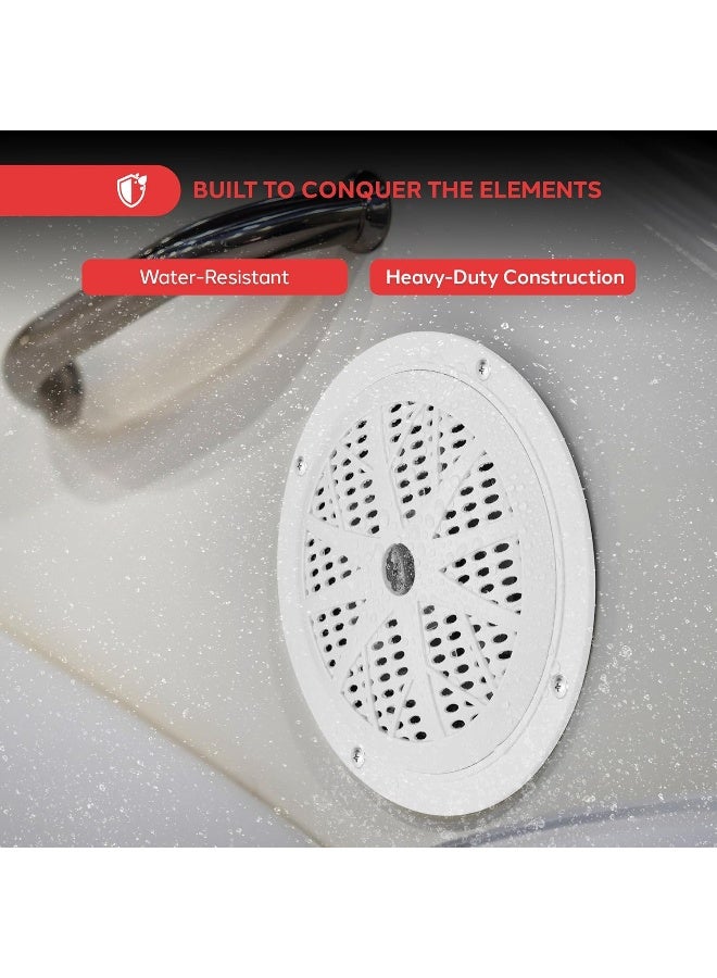 Pyle Pyle Dual 6.5'' Waterproof Marine Speakers, Full Range Stereo Sound, 120 Watt, White(Pair)  - Image 2