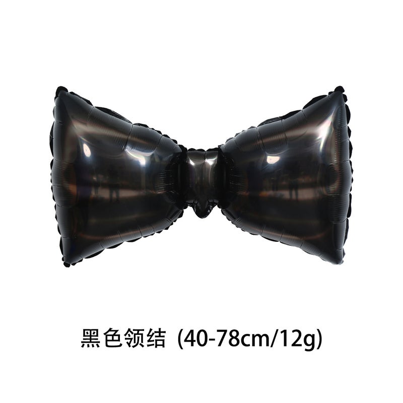 Party Decor Foil Balloons Set black bow tie 