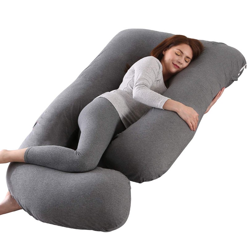 Victostar Pregnancy Pillow 57 inches U Shaped Maternity Pillow with Removable Cover Full Body Pillow Support for Back  HIPS  Legs  Belly (Cameo) - Image 5