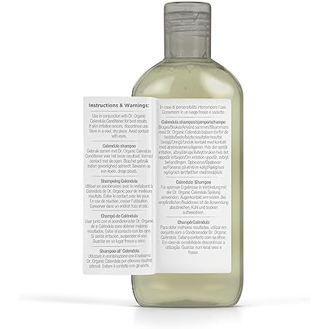 dr.organic DR ORGANIC, CALENDULA SHAMPOO, NATURAL, VEGAN, CRUELTY FREE, PARABEN & SLS FREE, FOR SENSITIVE SKIN, 265ML - Image 3