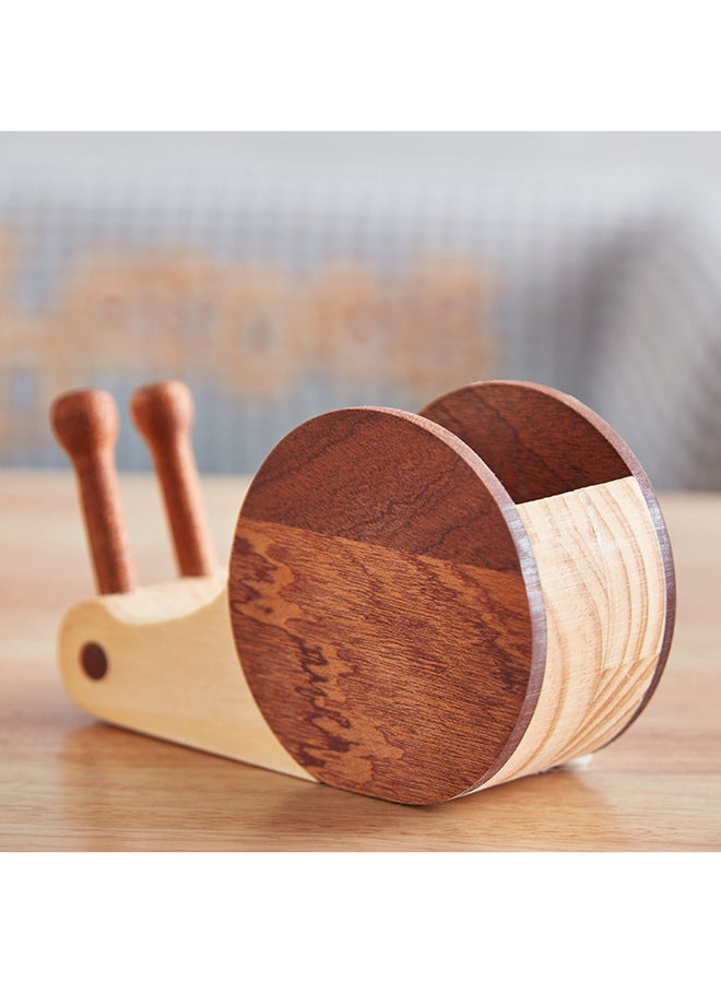 Home Box Snail Wooden Pen Stand 13 x 7.8 x 4.8 cm  - Image 3