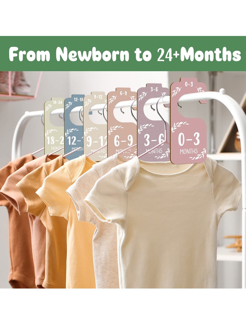 Baby Closet Dividers for Clothes Organizer -Beautiful Wooden Double-Sided Baby Clothes Size Hanger Organizers for Newborn to 24 Months for Nursery Decor - Image 3