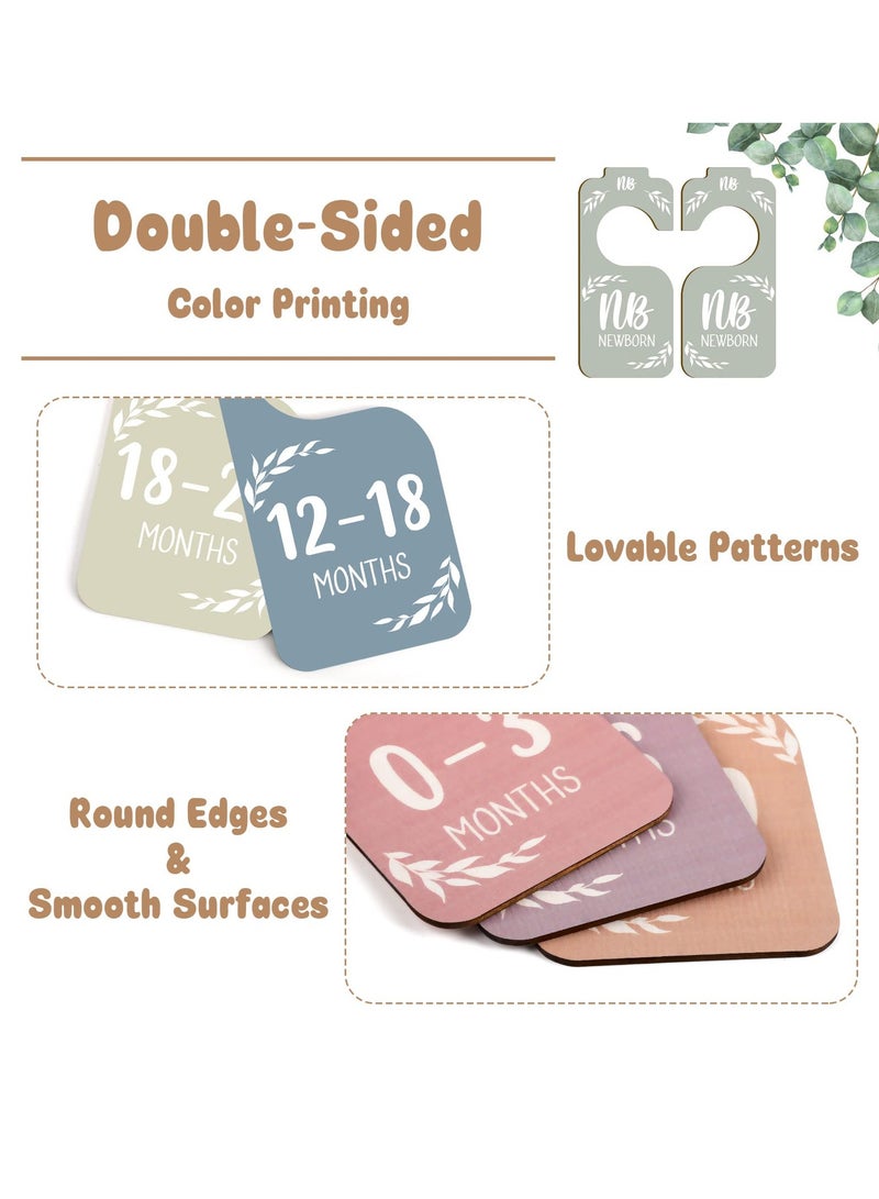 Baby Closet Dividers for Clothes Organizer -Beautiful Wooden Double-Sided Baby Clothes Size Hanger Organizers for Newborn to 24 Months for Nursery Decor - Image 5