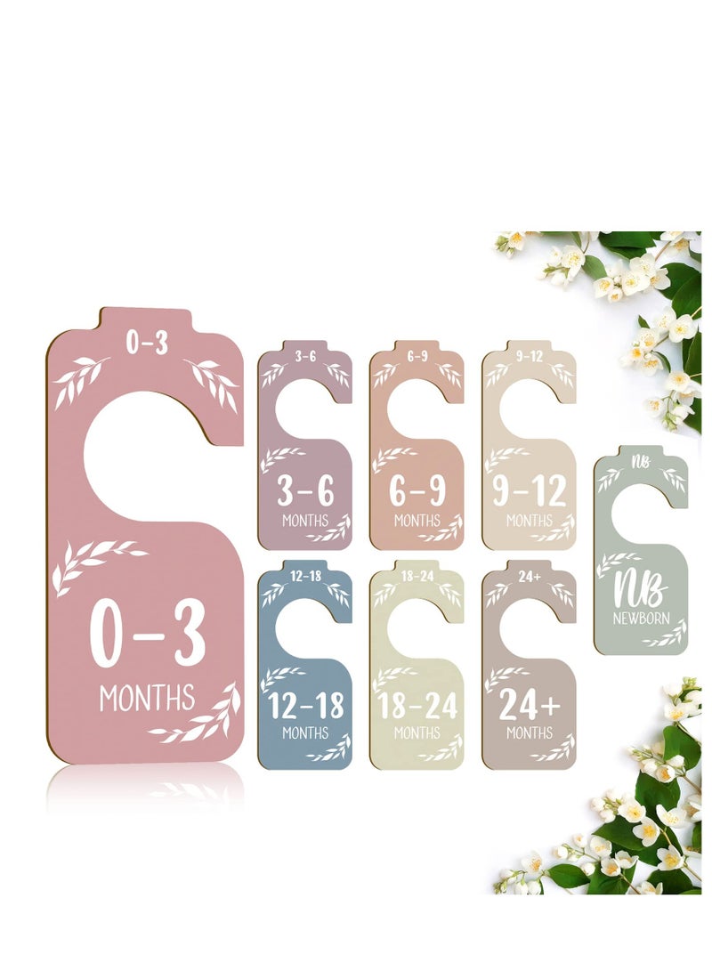 Baby Closet Dividers for Clothes Organizer -Beautiful Wooden Double-Sided Baby Clothes Size Hanger Organizers for Newborn to 24 Months for Nursery Decor - Image 1
