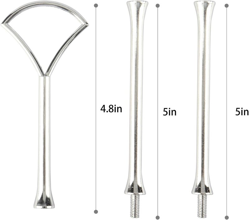 Happy Will 3 Tiered Cake Stand Noble Wedding Dessrt Tower Tray Cupcake Plates Holder for Birthday Party Baby Shower Graduation and Christmas Party Silver Fan - Image 2