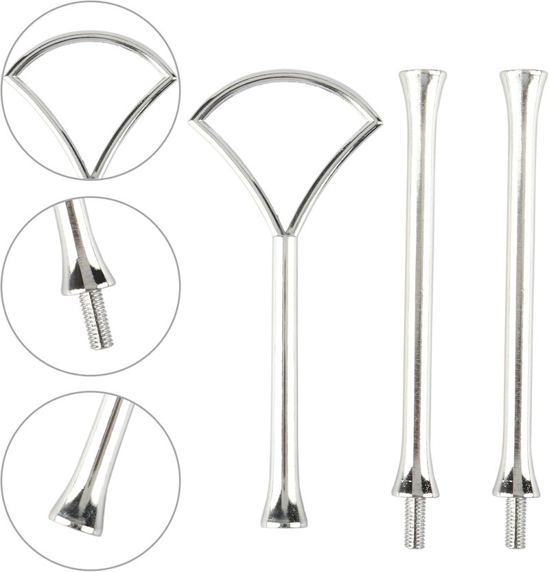 Happy Will 3 Tiered Cake Stand Noble Wedding Dessrt Tower Tray Cupcake Plates Holder for Birthday Party Baby Shower Graduation and Christmas Party Silver Fan - Image 3