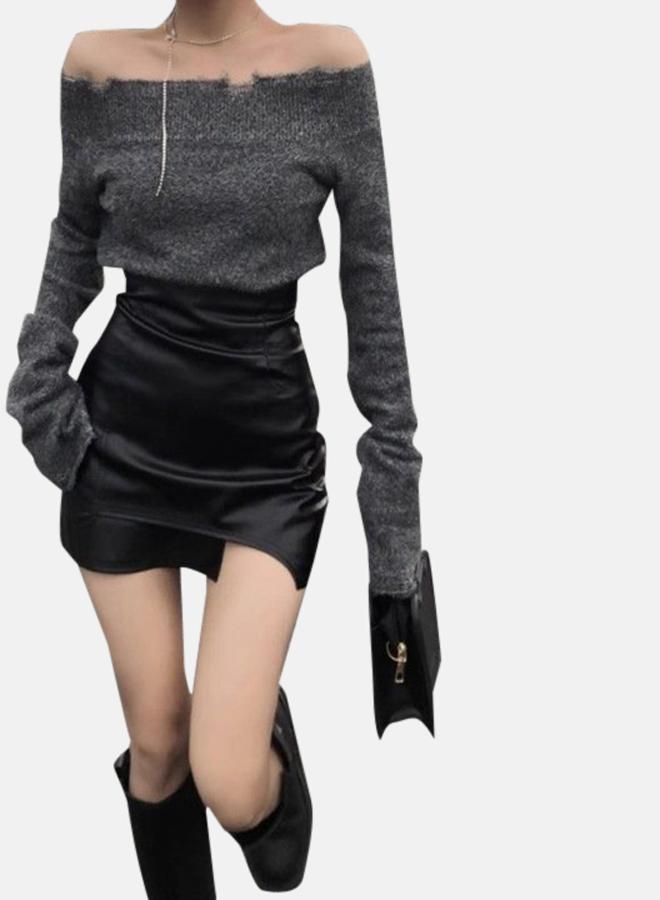 YUNIQEE Black Solid A-Line Mini Skirts - Image 2