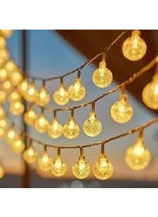 SEER Crystal Bubble Ball LED String Lights 3 Metres 14 LEDs Warm Yellow Indoor Decorative Fairy Lights  - Image 4