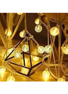 SEER Crystal Bubble Ball LED String Lights 3 Metres 14 LEDs Warm Yellow Indoor Decorative Fairy Lights  - Image 3
