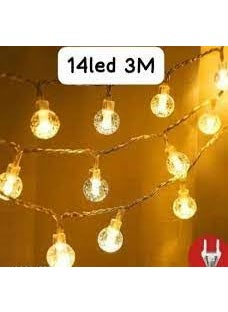 SEER Crystal Bubble Ball LED String Lights 3 Metres 14 LEDs Warm Yellow Indoor Decorative Fairy Lights  - Image 2