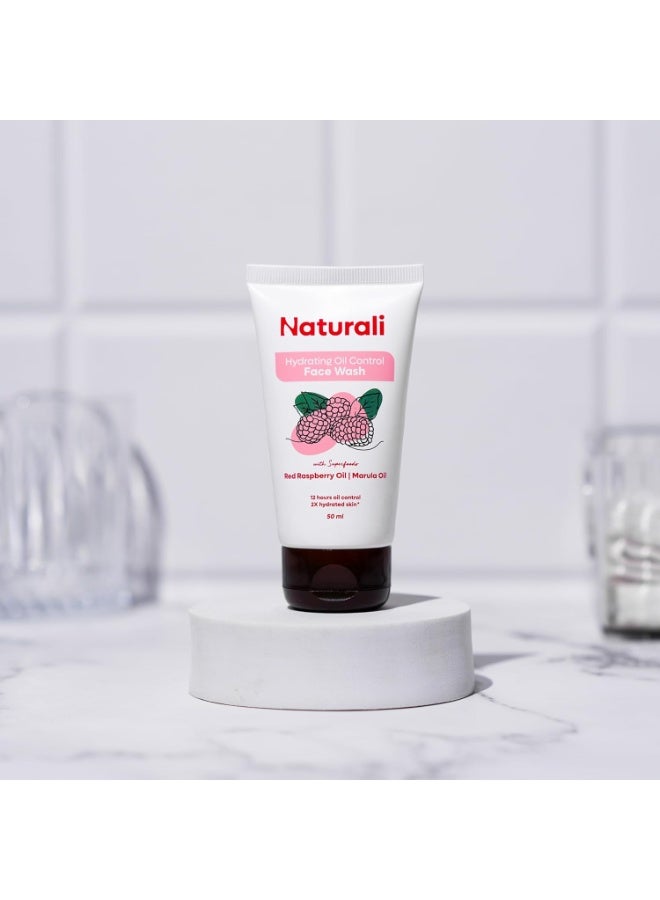طبيعي غسول الوجه الطبيعي المرطب للتحكم في الزيوت | زيت التوت الأحمر وزيت المارولا | تنظيف عميق | التحكم في الزيوت | مرطب | للبشرة الدهنية | ٥٠ مل - Image 2