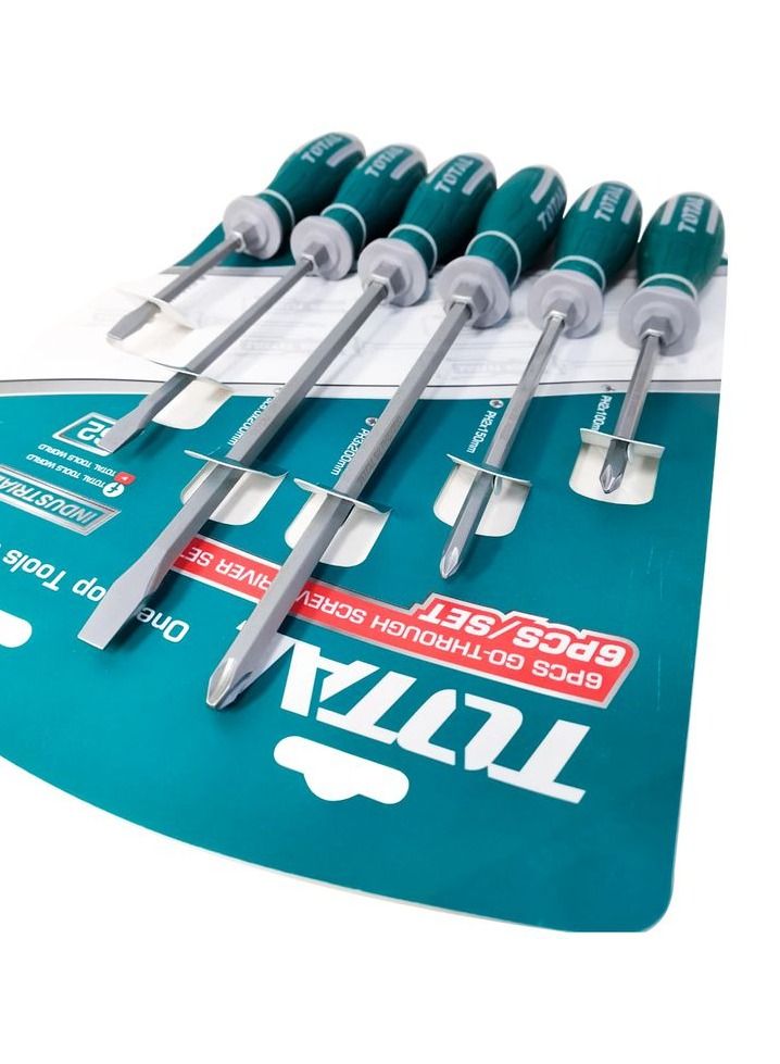TOTAL 6 Pcs Screwdriver Set,T0TAL High Quality Go-through Screwdriver set, Repair Tool - THGSS2606 - Image 2