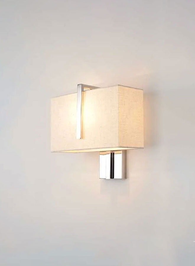 إنارة سيرة ابليك فندقي شيد مستطيل بيج فريم كروم ضلع فضي BJ051 - Image 1