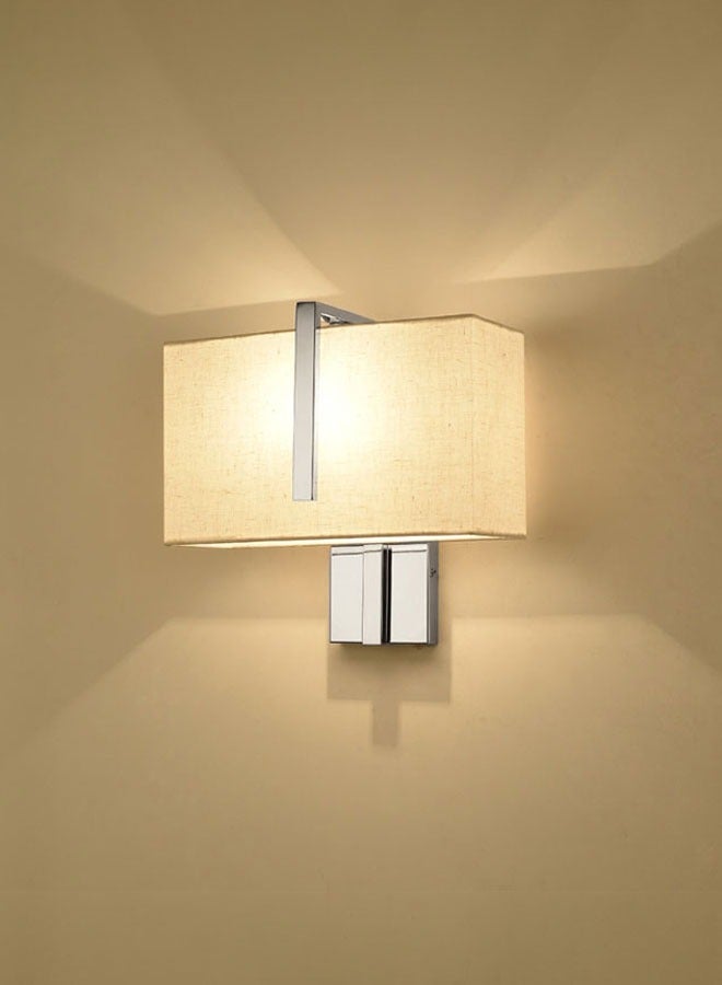 إنارة سيرة ابليك فندقي شيد مستطيل بيج فريم كروم ضلع فضي BJ051 - Image 3