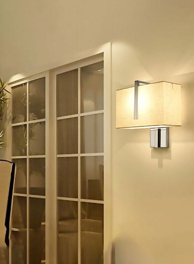 إنارة سيرة ابليك فندقي شيد مستطيل بيج فريم كروم ضلع فضي BJ051 - Image 4