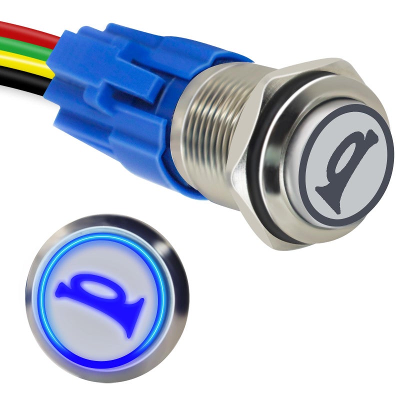 GEPHYNM Horn Button, Momentary Push Button Switch, Horn Switch for Car Modification, Push Button Switch a Tail Plug Harness - Image 1