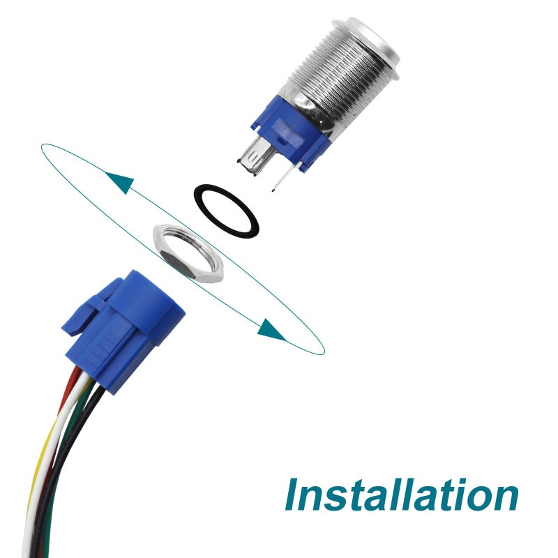 GEPHYNM Horn Button, Momentary Push Button Switch, Horn Switch for Car Modification, Push Button Switch a Tail Plug Harness - Image 5