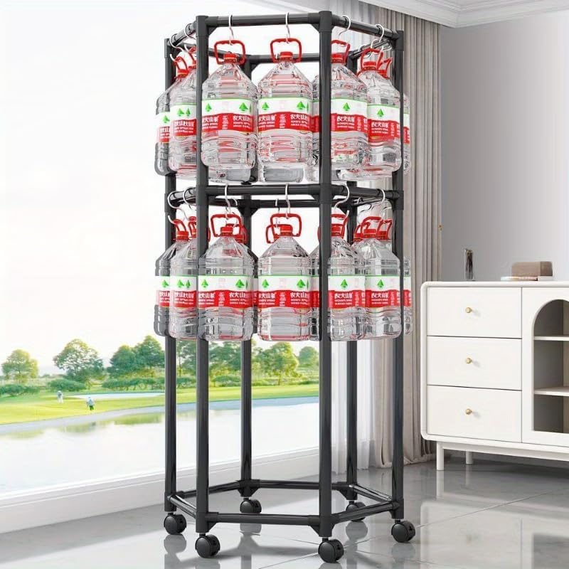 Ozoy Metal Multifunctional Garment Stand Cloth Rack Freestanding Storage Organizer with Bottom Shelves Single Pole Coat Hanger - 150 x 110 x 40 CM (WHITE#) - Image 4