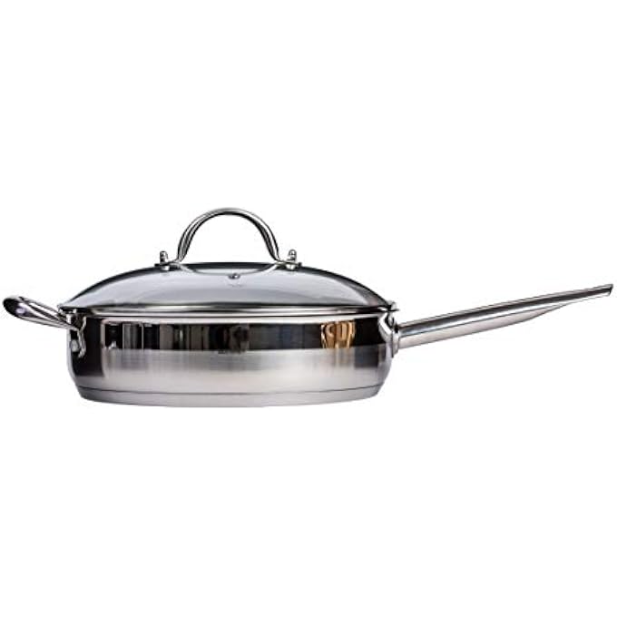 BERGNER Bg9847 Gourmet Fry Pan With Glass Lid Silver 28 Cm Stainless Steel - Image 4