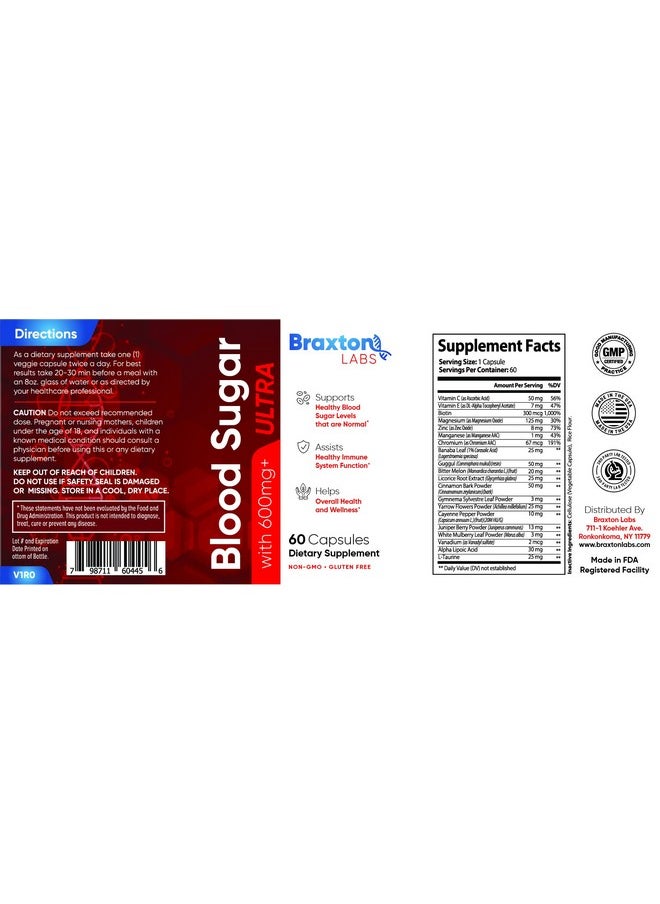 Braxton Labs - Blood Sugar Ultra 60 Capsules - Image 1