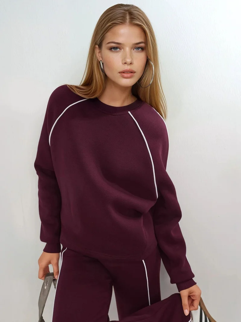 Busem BUSEM Contrast Binding Long Sleeve Sweatshirt