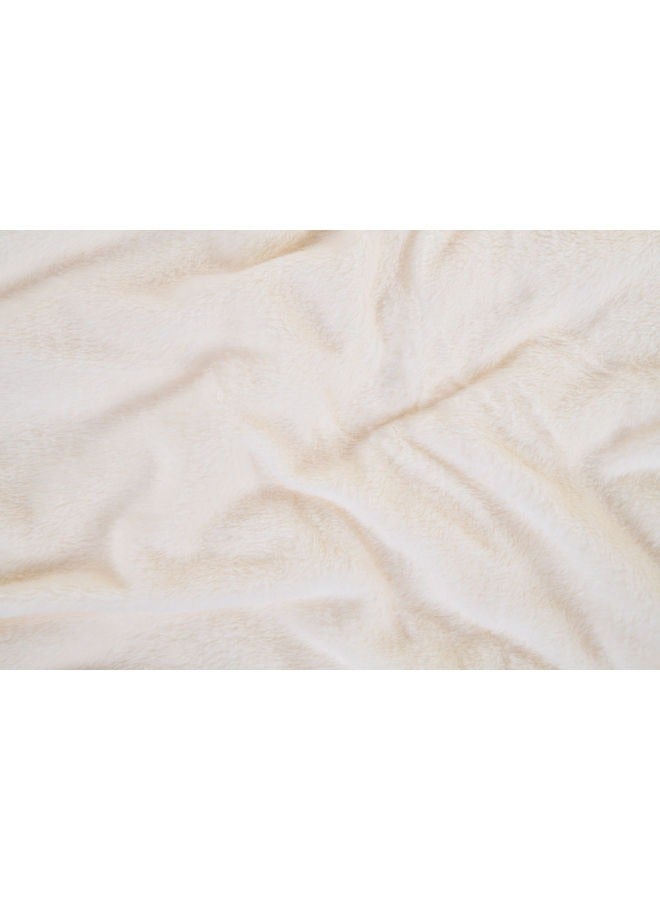 منترا بطانية خفيفة الوزن للسرير والأريكة 250 جرام لكل متر مربع مصنوعة من الألياف الدقيقة الممتازة فائقة النعومة باللون الكريمي 152 × 203 سم. - Image 5