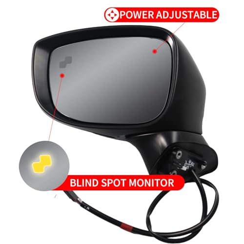 Marretoo for Mazda CX-5 2017 2018 2019 2020 2021 2022 2023 Side Mirror Assembly Driver Side for Mazda CX5 Accessories|POWER+LAMP+BSM Non-Heated Replaces MA1320198(LH)191275664759, KB7W69182 - Image 3