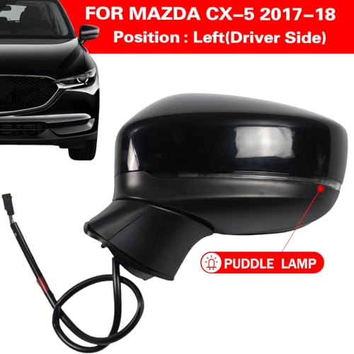 Marretoo for Mazda CX-5 2017 2018 2019 2020 2021 2022 2023 Side Mirror Assembly Driver Side for Mazda CX5 Accessories|POWER+LAMP+BSM Non-Heated Replaces MA1320198(LH)191275664759, KB7W69182 - Image 2