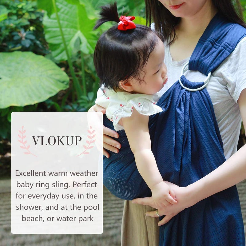 Vlokup Baby Water Ring Sling Carrier | Lightweight Breathable Mesh Baby Wrap For Infant  Newborn  Kids And Toddlers | Perfect For Summer  Swimming  Pool  Beach | Great For Dad Too Blue - Image 3