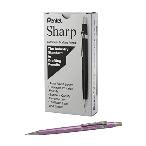 Pentel Sharp Mechanical Pencil 09mm Metallic Pink Barrel Box of 12 P209MP - Image 1