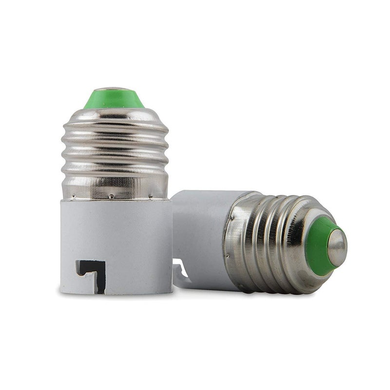 HANUMEX E27 to B22 Screw Base Socket Plastic Lamp Holder Light Bulb Adapter White Pack of 1 - Image 1