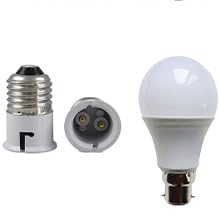 HANUMEX E27 to B22 Screw Base Socket Plastic Lamp Holder Light Bulb Adapter White Pack of 1 - Image 2