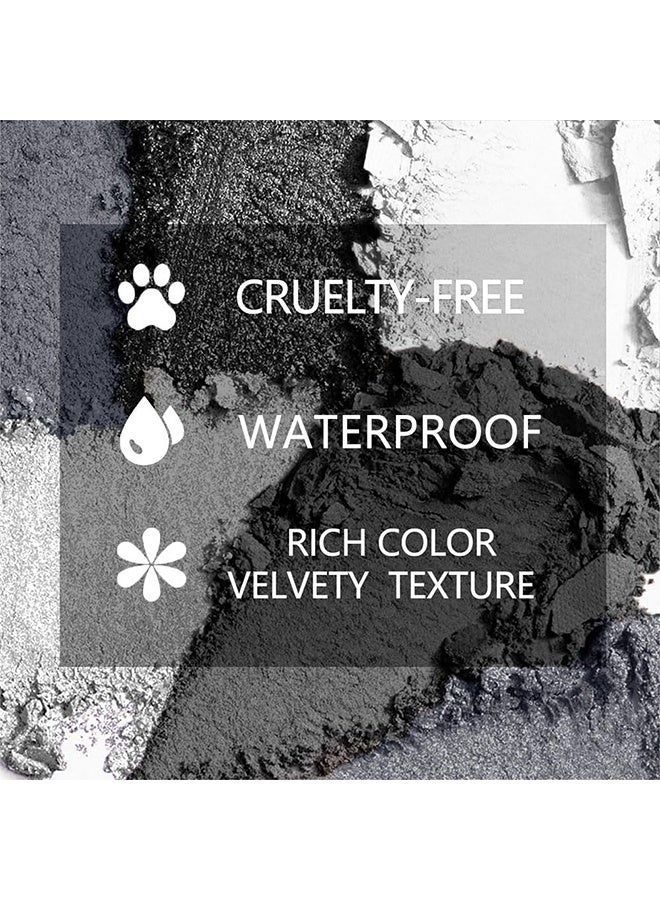 ديكالو باليت ظلال عيون باندا 9 ألوان، باليت ظلال عيون سوداء بأحجار كريمة، ألوان مطفية وبراقة ذات تصبغ عالي، قابلة للدمج، تدوم طويلاً ومقاومة للماء - Image 3