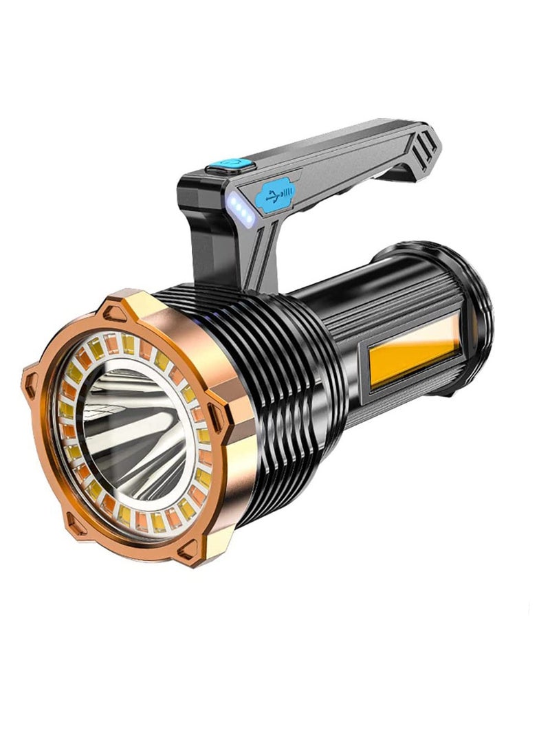 Zikra LED Rechargeable Flashlight 8 Modes Bright Spotlight Lantern Flashlight Rechargeable Waterproof  Cing L for Hurricane Emergency Survival Kits Hiking Home USB Cable Included - Image 1