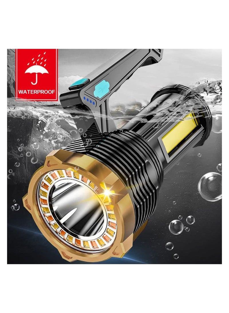 Zikra LED Rechargeable Flashlight 8 Modes Bright Spotlight Lantern Flashlight Rechargeable Waterproof  Cing L for Hurricane Emergency Survival Kits Hiking Home USB Cable Included - Image 4