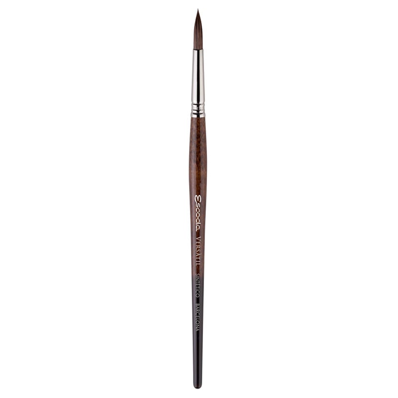 Escoda Versatil 1540 Series Artist Watercolor and Acrylic Paint Brush, Short Handle, Pointed Round, Size 2/0 - Image 1